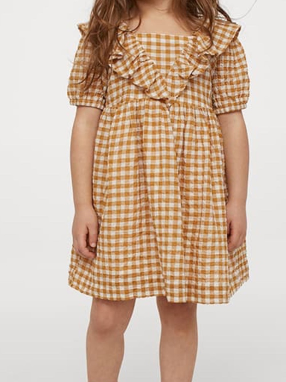 NWT H&M 4/5 yellow gingham ruffled dress hard to find!